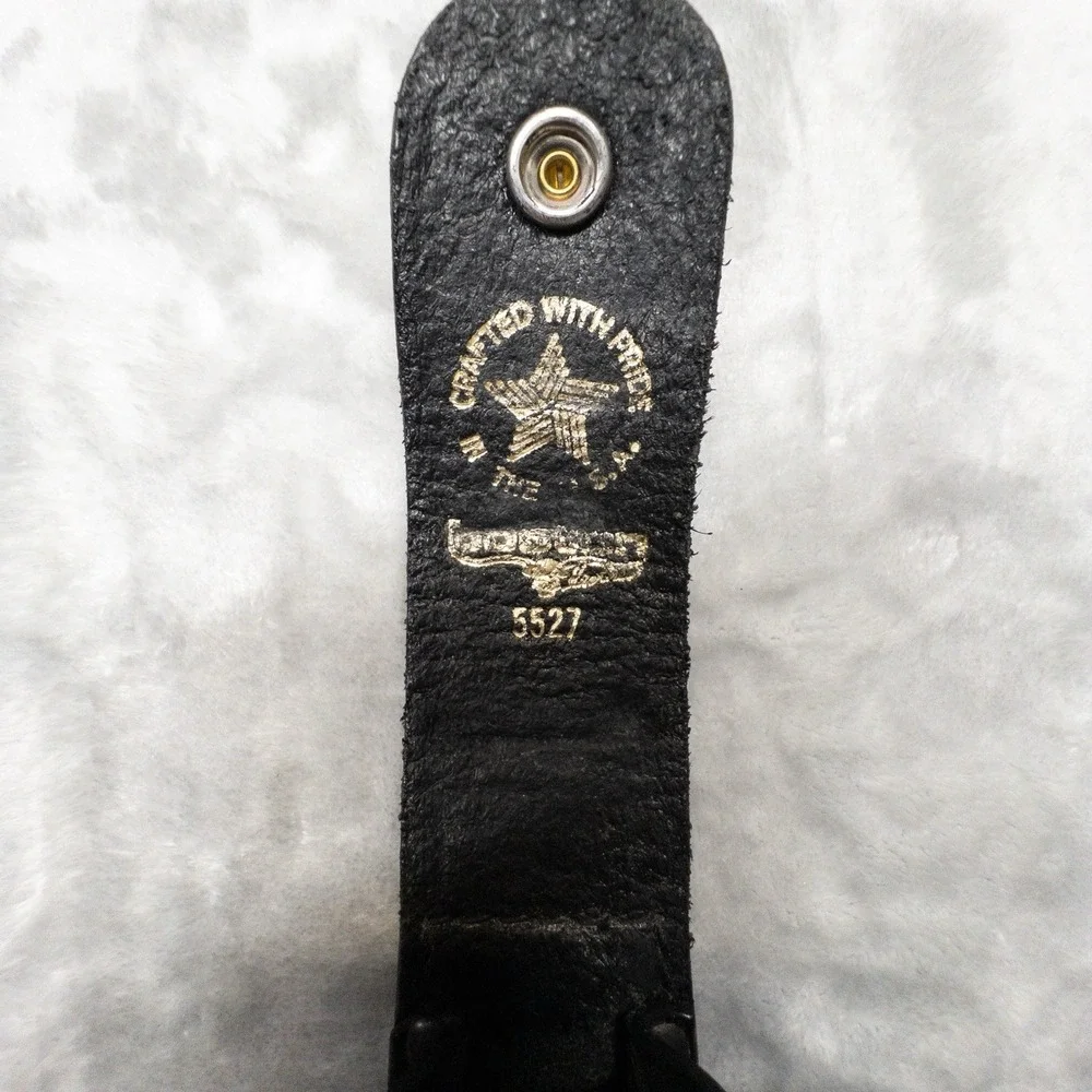 Boston Leather 5527 Black Basketweave Duty Belt Mace Holster Made In USA